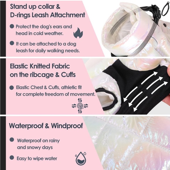 New Waterproof Dog Jacket, Warm Fullbody Dog Snowsuit - Picture 3 of 7